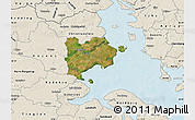 Satellite Map of Haderslev, shaded relief outside