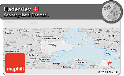 Silver Style Panoramic Map of Haderslev