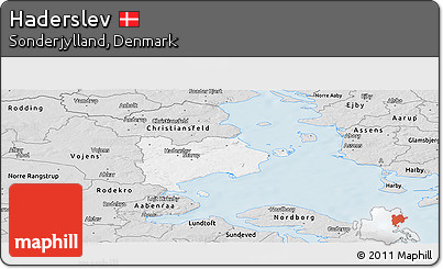 Silver Style Panoramic Map of Haderslev