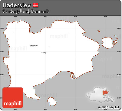 Gray Simple Map of Haderslev, cropped outside