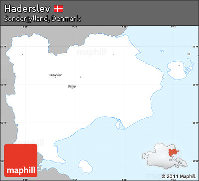 Gray Simple Map of Haderslev, single color outside