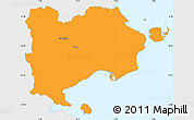 Political Simple Map of Haderslev, single color outside