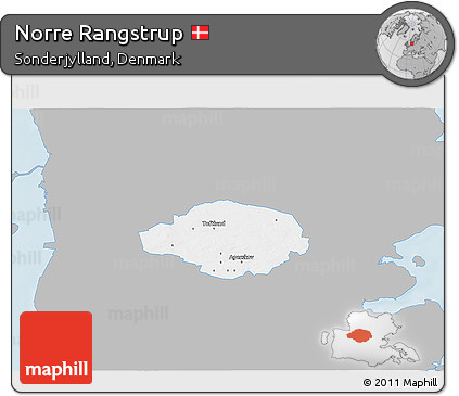 Gray 3D Map of Norre Rangstrup, single color outside