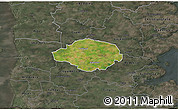 Satellite 3D Map of Norre Rangstrup, darken, semi-desaturated