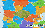 Satellite 3D Map of Norre Rangstrup, political outside
