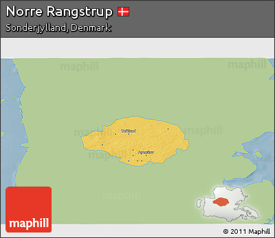 Savanna Style 3D Map of Norre Rangstrup, single color outside