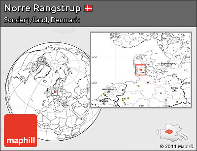 Blank Location Map of Norre Rangstrup