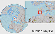 Gray Location Map of Norre Rangstrup, hill shading