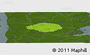 Physical Panoramic Map of Norre Rangstrup, darken