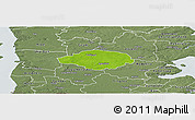 Physical Panoramic Map of Norre Rangstrup, semi-desaturated