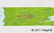 Satellite Panoramic Map of Norre Rangstrup, physical outside