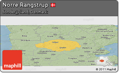 Savanna Style Panoramic Map of Norre Rangstrup