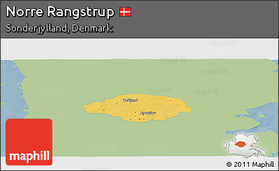 Savanna Style Panoramic Map of Norre Rangstrup, single color outside