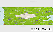 Shaded Relief Panoramic Map of Norre Rangstrup, physical outside