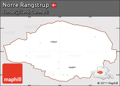 Classic Style Simple Map of Norre Rangstrup, cropped outside