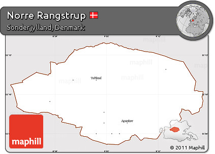 Classic Style Simple Map of Norre Rangstrup, cropped outside