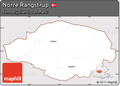 Classic Style Simple Map of Norre Rangstrup, cropped outside