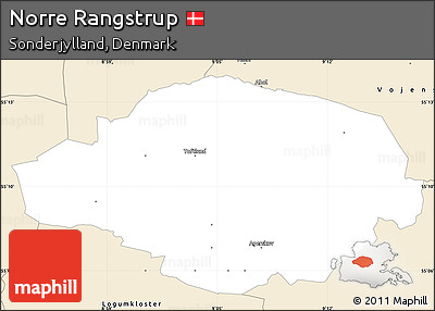 Classic Style Simple Map of Norre Rangstrup