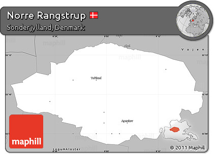 Gray Simple Map of Norre Rangstrup