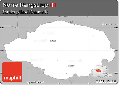 Gray Simple Map of Norre Rangstrup