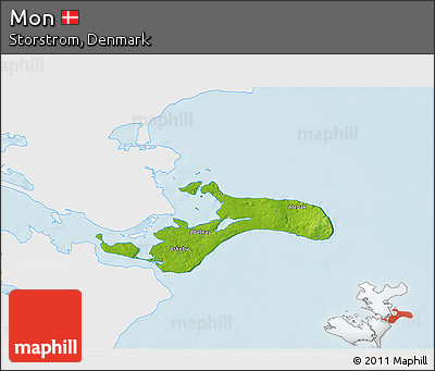 Physical 3D Map of Mon, single color outside