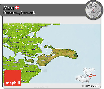 Satellite 3D Map of Mon, physical outside