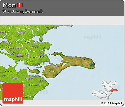 Satellite 3D Map of Mon, physical outside