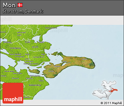 Satellite 3D Map of Mon, physical outside