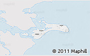 Silver Style 3D Map of Mon, single color outside