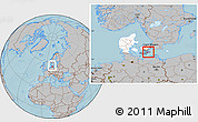 Gray Location Map of Mon, highlighted country, highlighted parent region, within the entire country, hill shading