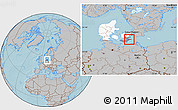 Gray Location Map of Mon, highlighted country, highlighted parent region, hill shading
