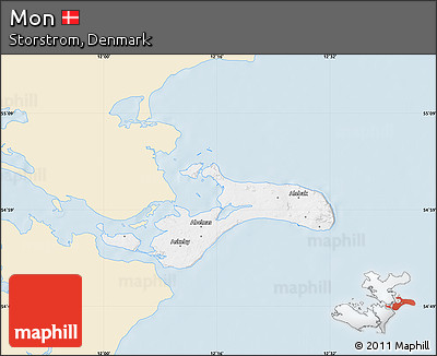 Classic Style Map of Mon, single color outside