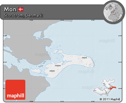 Gray Map of Mon, single color outside