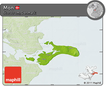 Physical Map of Mon, lighten