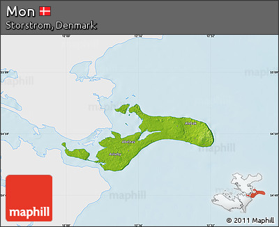 Physical Map of Mon, single color outside