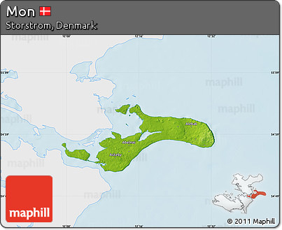 Physical Map of Mon, single color outside
