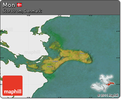 Satellite Map of Mon, single color outside