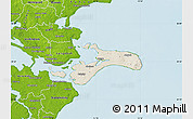Shaded Relief Map of Mon, physical outside