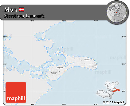 Silver Style Map of Mon, single color outside