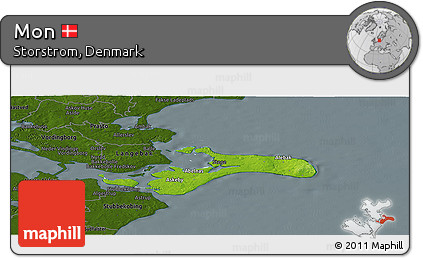 Physical Panoramic Map of Mon, darken
