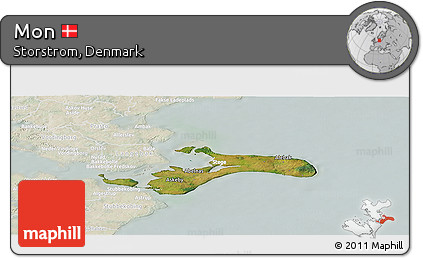 Satellite Panoramic Map of Mon, lighten