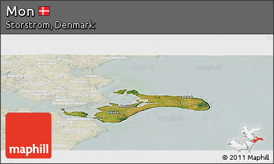 Satellite Panoramic Map of Mon, lighten