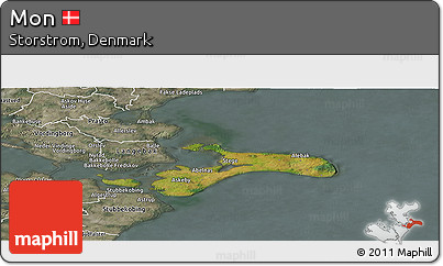 Satellite Panoramic Map of Mon, semi-desaturated