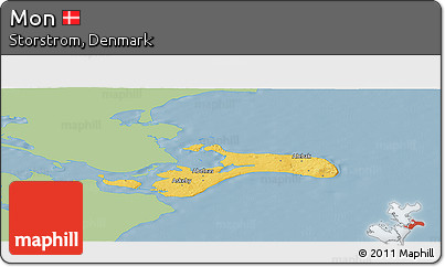 Savanna Style Panoramic Map of Mon, single color outside