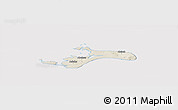 Shaded Relief Panoramic Map of Mon, cropped outside