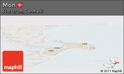Shaded Relief Panoramic Map of Mon, lighten