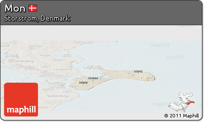 Shaded Relief Panoramic Map of Mon, lighten