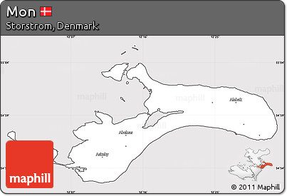Silver Style Simple Map of Mon, cropped outside
