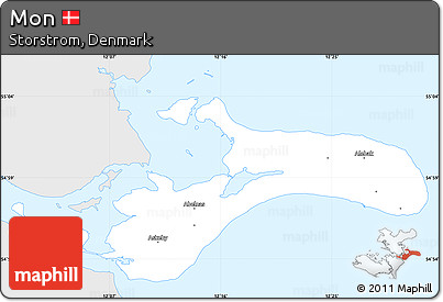 Silver Style Simple Map of Mon, single color outside