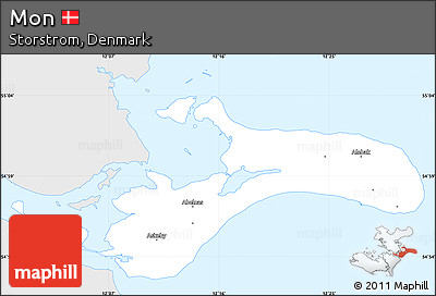 Silver Style Simple Map of Mon, single color outside